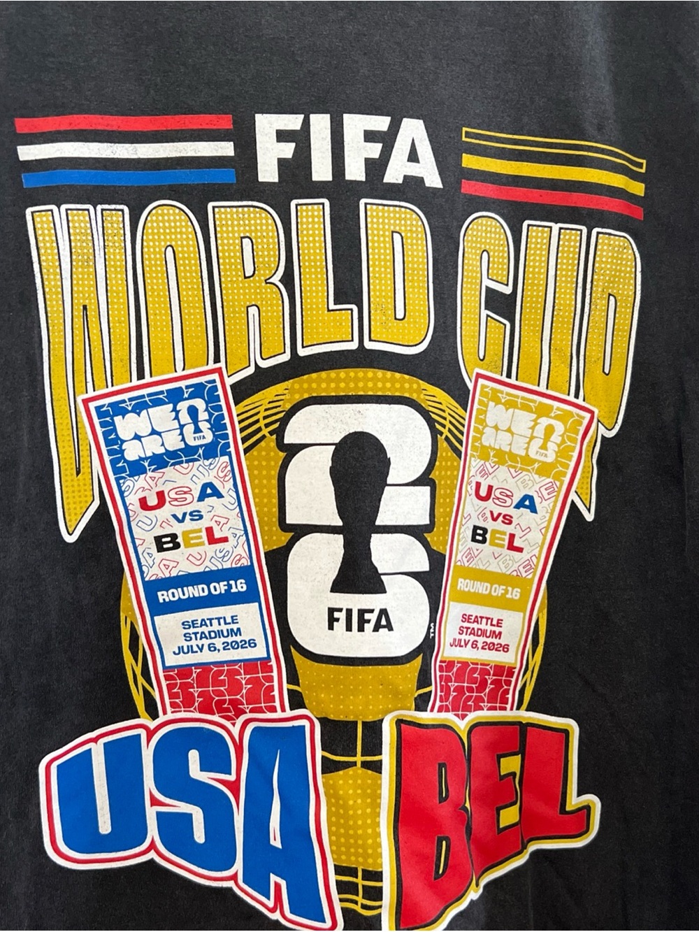 FIFA World Cup USA vs BEL Graphic Short Sleeve Tee - Black - Picture 3 of 7
